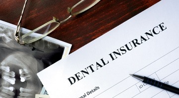 Dental insurance form on a table